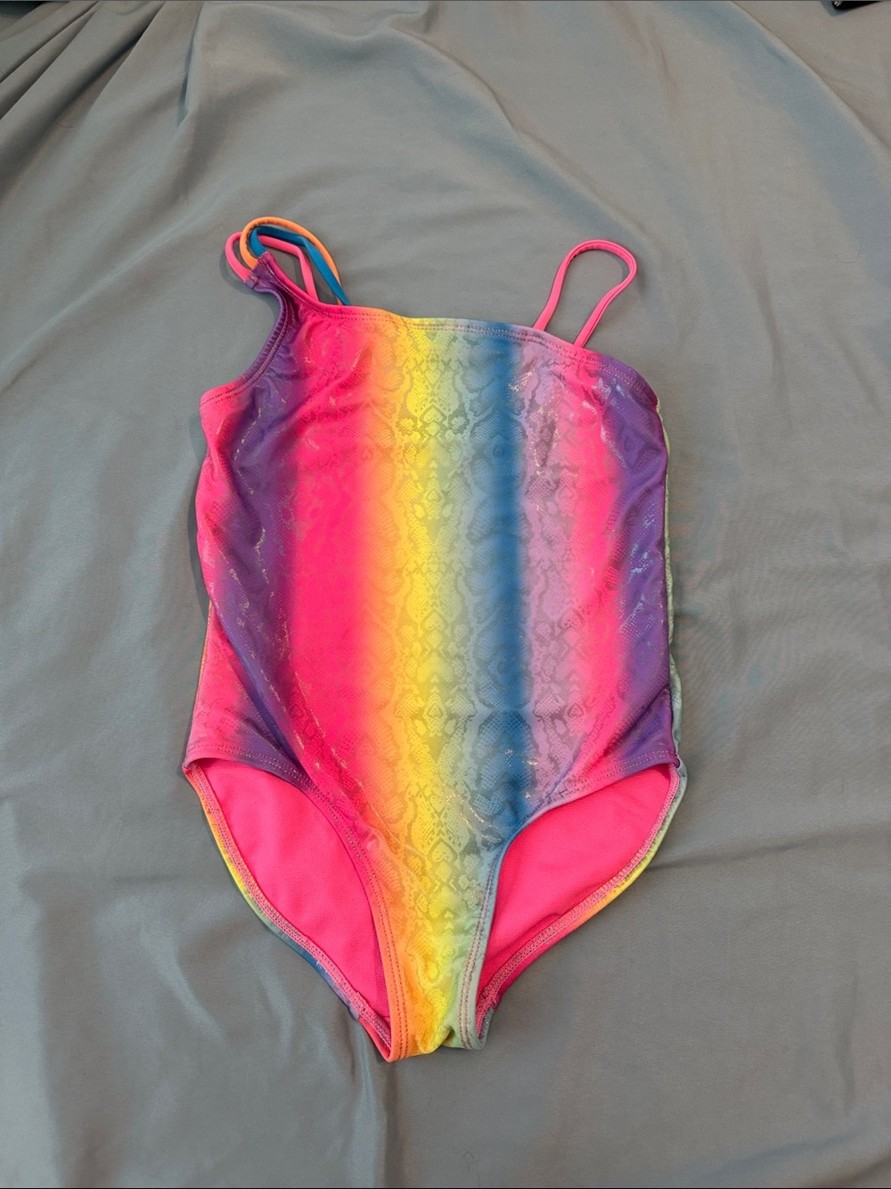 wonder nation Rainbow Ombre One-Piece Swimsuit - Pink, Yellow, Blue, Purple